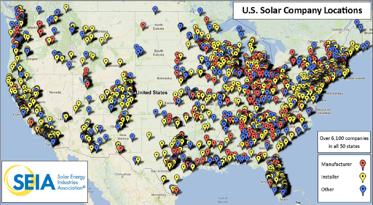 U.S. Solar Companiy Locations
