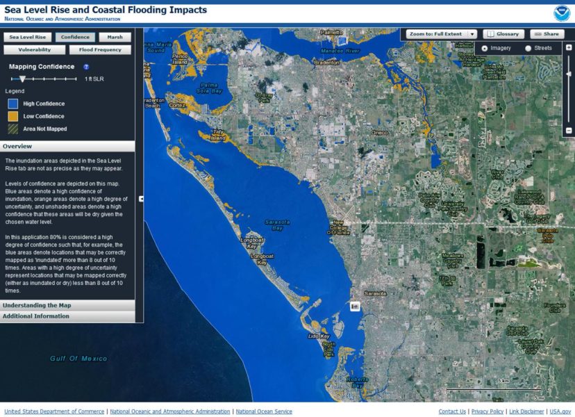 1 foot sea level rise Sarasota Florida