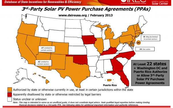 States allowing energy sales from rooftop solar