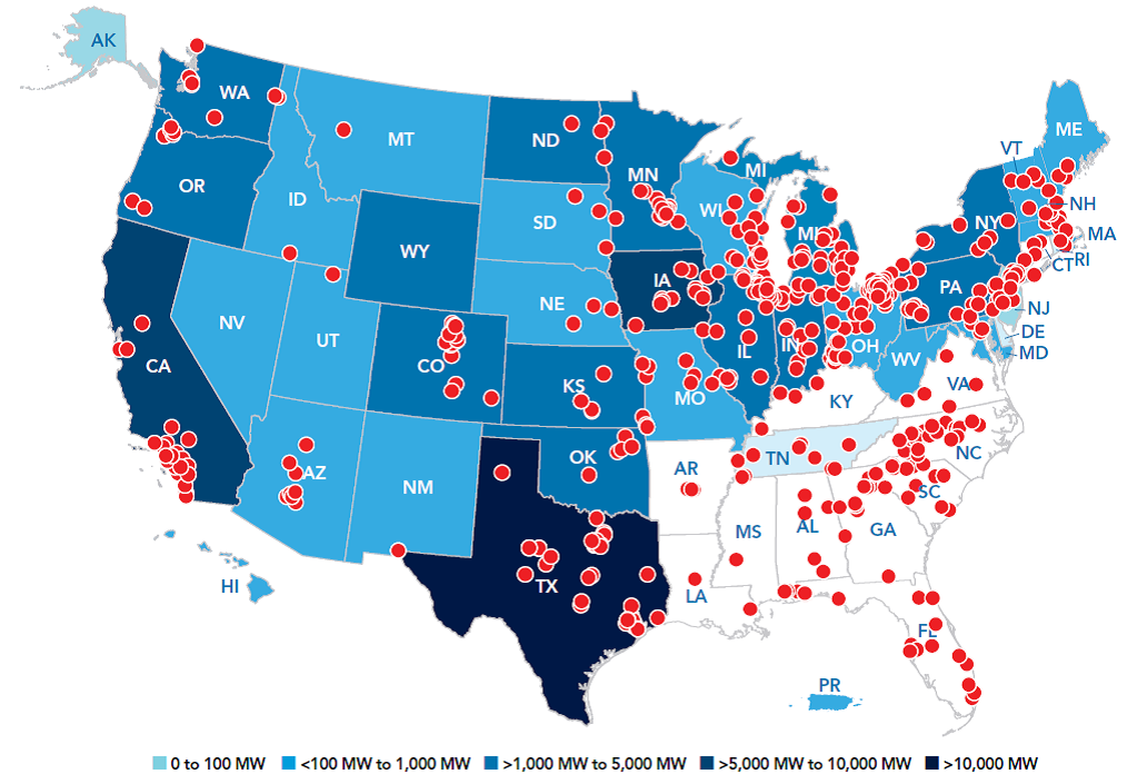 U.S. Wind-Related Manufacturing Facilities 2013 Map