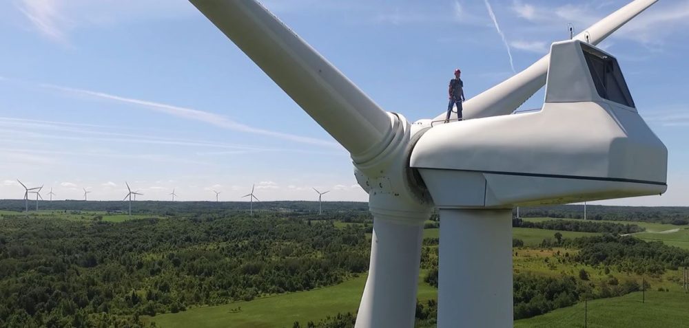 On Top of a Wind Turbine, On Top of the World - Union of Concerned