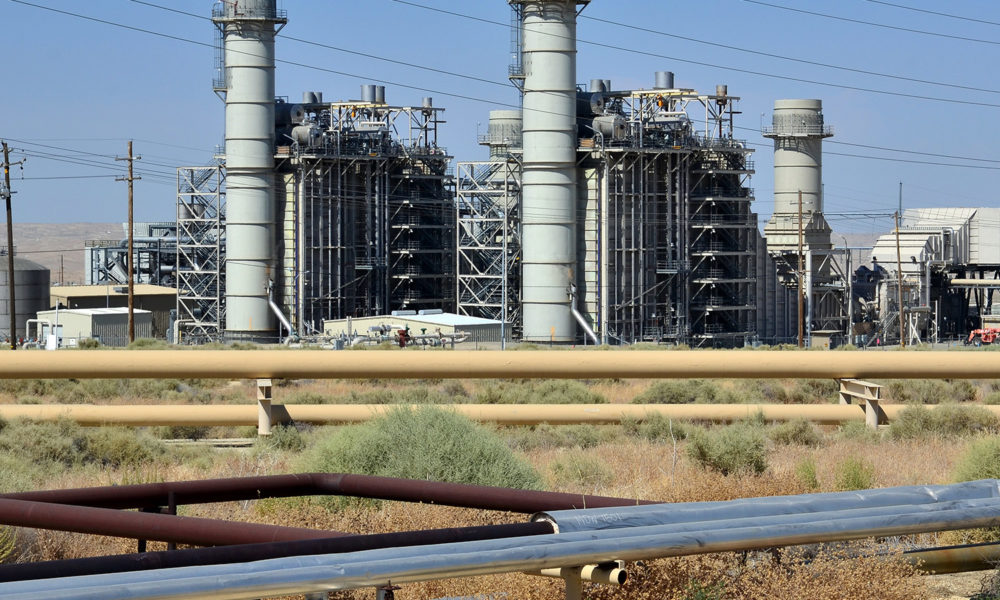 Gas plant in California with pipeline in foreground