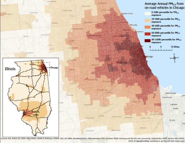 Exposure to Air Pollution from Vehicles in Illinois Is Inequitable — It ...