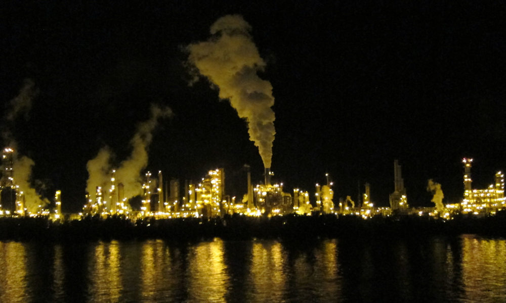 Louisiana Oil Refinery at Night