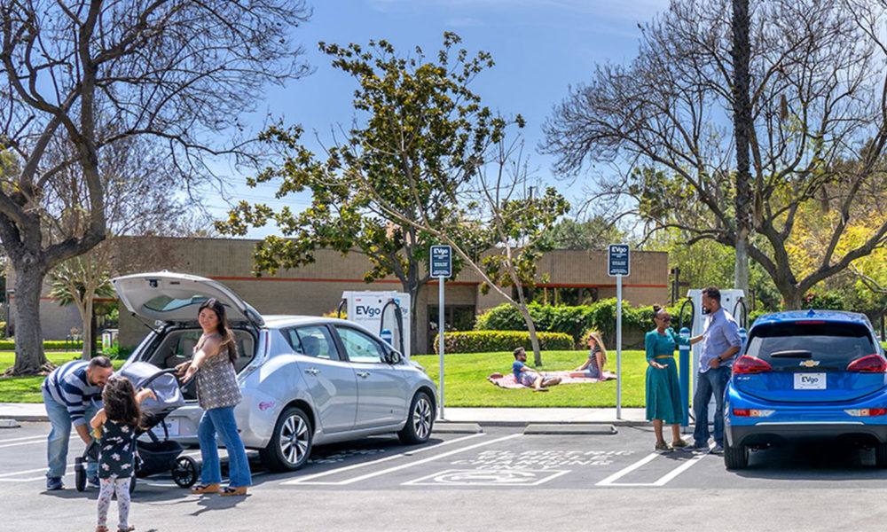 Electric vehicles at EVgo charging stations