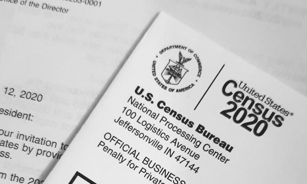 close-up of a US Census 2020 paper mailing