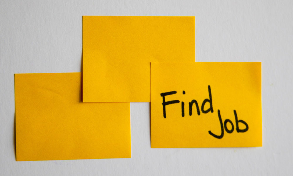 'Find Job' post-it note