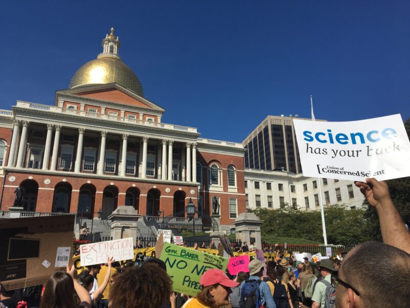 protest at the MA state house
