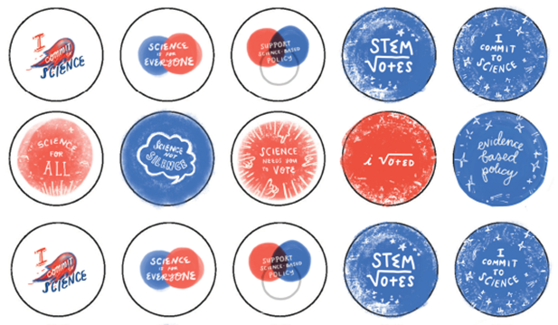 Science themed I Voted stickers