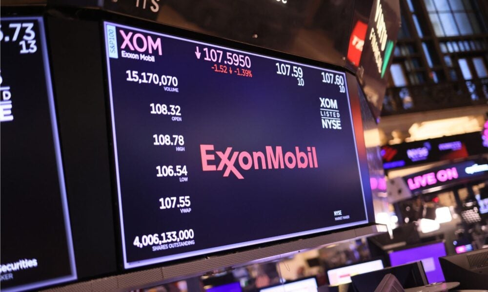 ExxonMobil on a financial stock computer screen